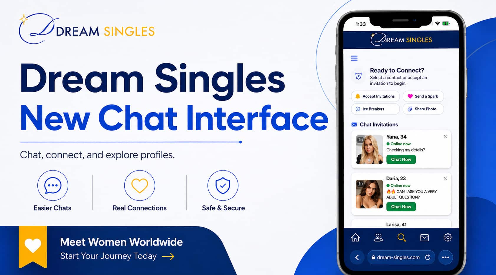 Dream Singles New Chat Interface
